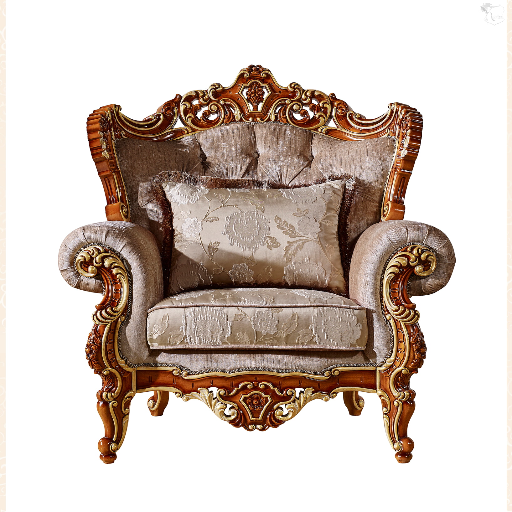 Кресло 1-местное Магдалена (Цвет: Королевский орех + Золото)  Королевский орех + Золото