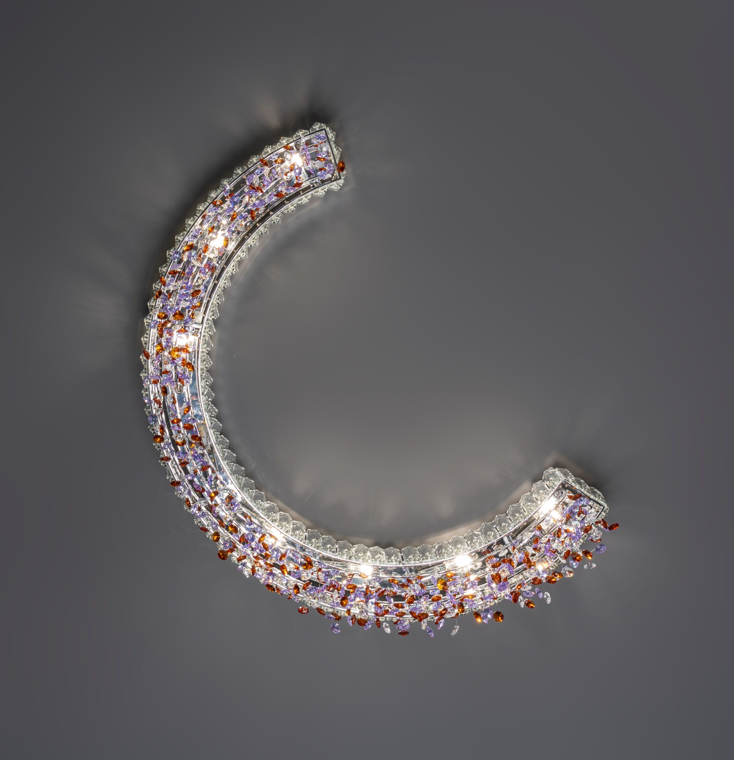Потолочный светильник Notte Giorno - M00NLIGHT Кристалл Мультицвет +хром CNF822M/L8