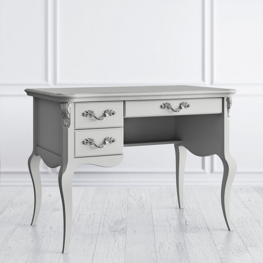 Кабинетный стол пристенный Atelier Home Серо-бежевый с серебряной патиной APs111SL-K04-S Kreind  APs111SL-K04-S Серо-бежевый с серебряной патиной